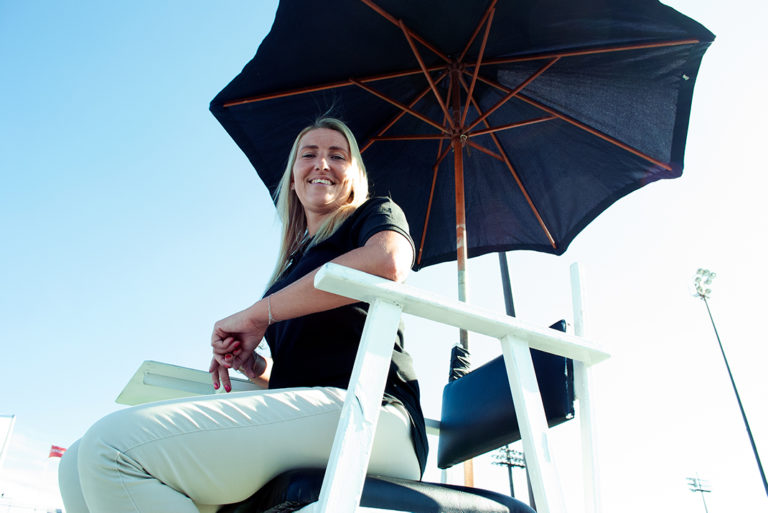 Coupe Rogers Aurélie Tourte, arbitre de chaise française à Montréal