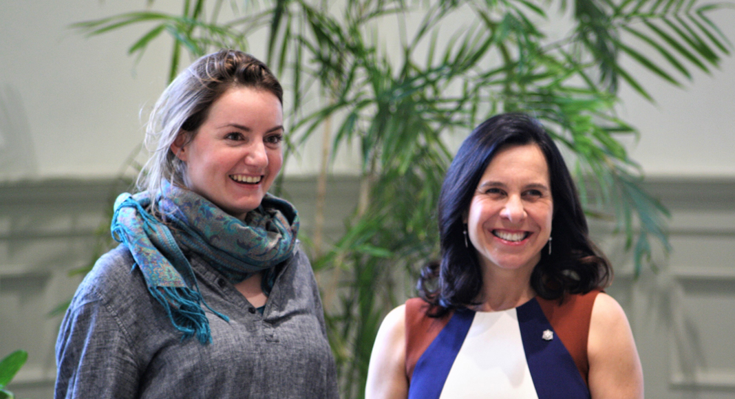 À gauche, Lauren Rochat, fondatrice de BocoBoco, et à droite, Valérie Plante, mairesse de Montréal. DR