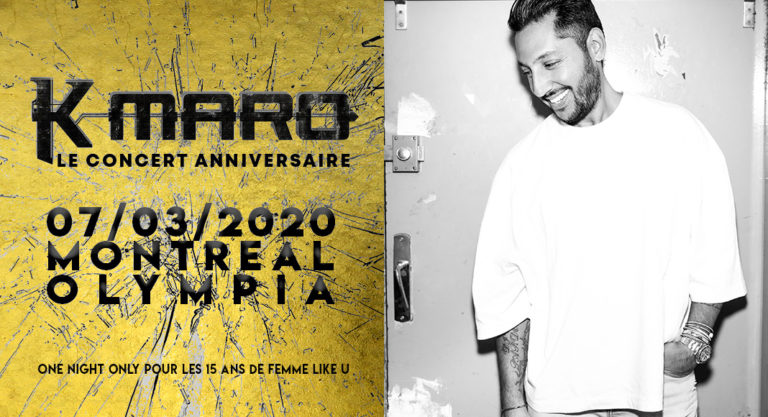 K-Maro: un concert anniversaire à Montréal pour les 15 ans de “Femme Like U”