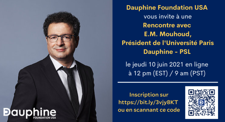 Paris Dauphine se développe aux Etats-Unis, rencontrez le nouveau Président E.M. Mouhoud lors d’un webinaire