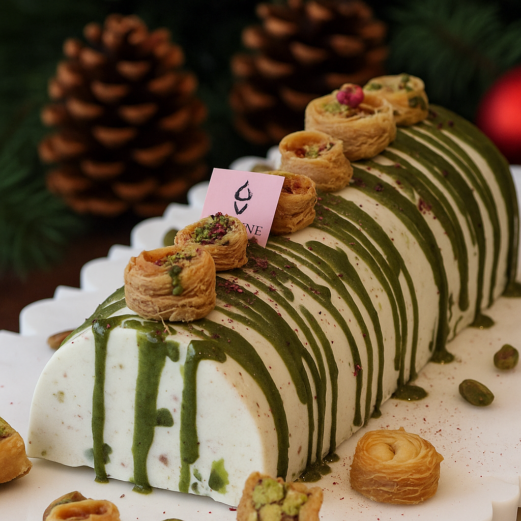 Bûche Baklava, crèmerie Unicone, 2025