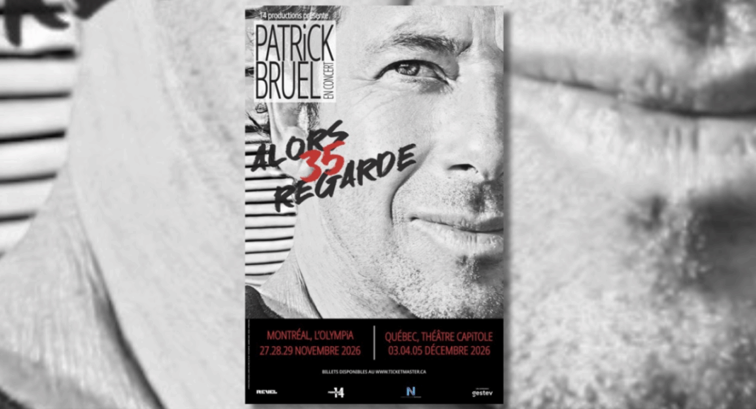 Visuel de la tournée pour les 35 ans de carrière de Patrick Bruel